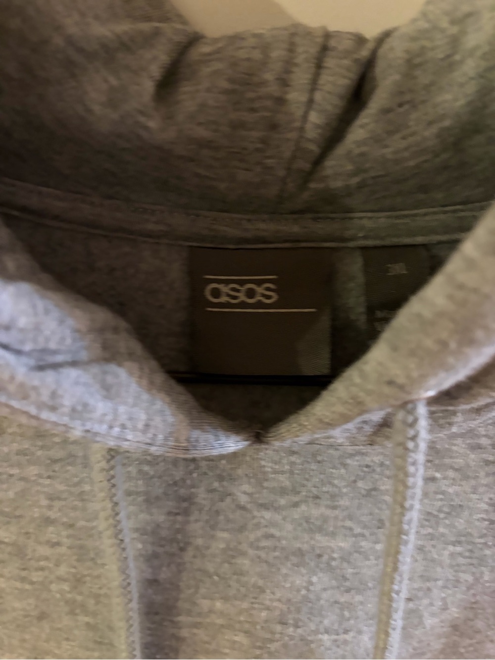 ASOS Grey Hoodie with Minimal Black Script Detail - Picture 3 of 3